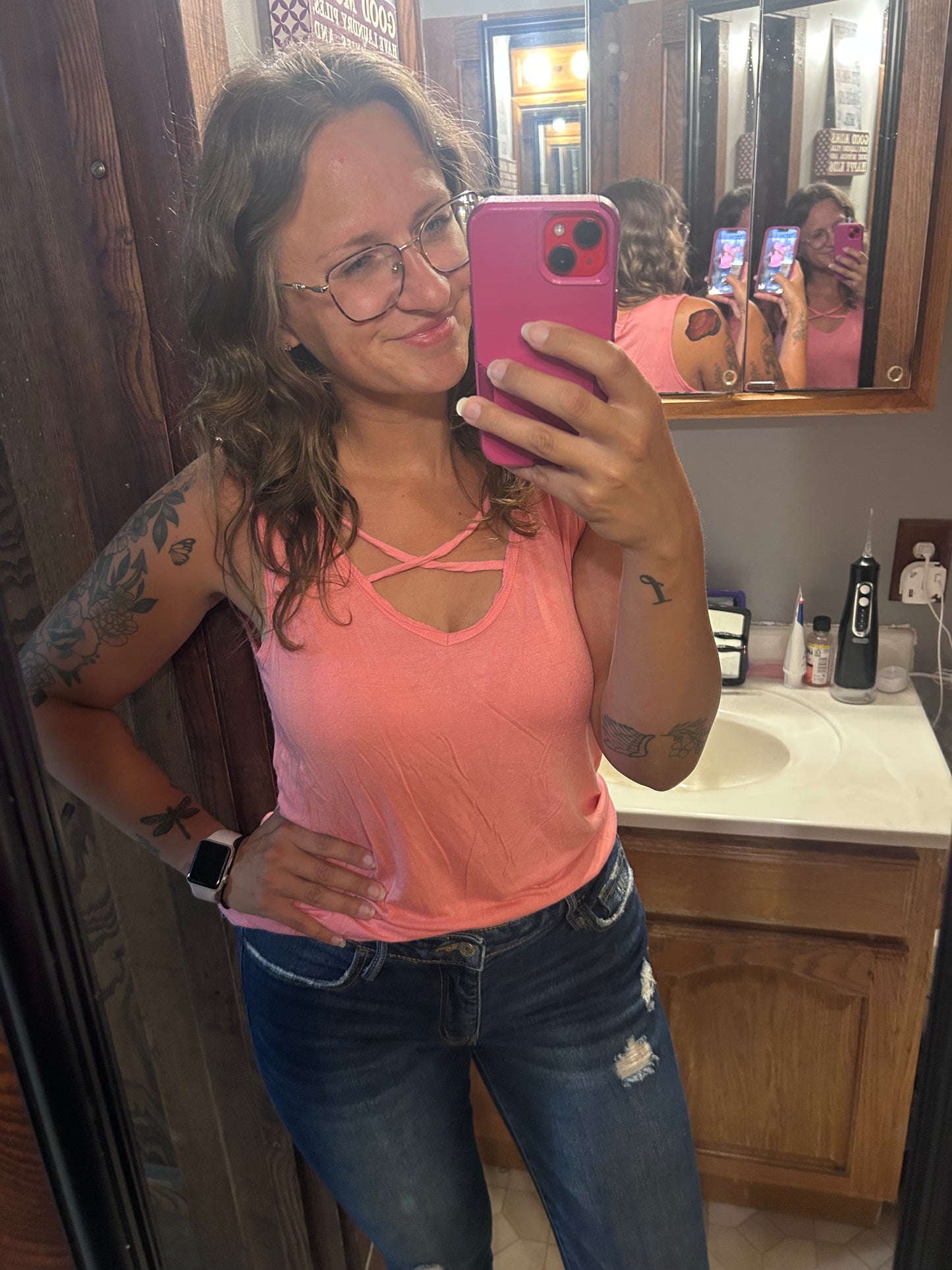 Criss Cross Size Large Tank Top