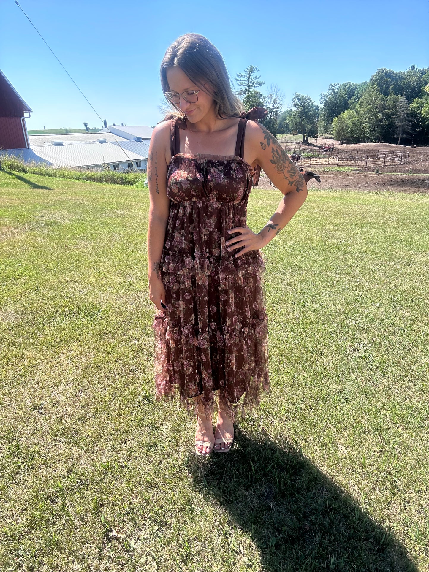 Floral Chiffon Tie Strap Dress