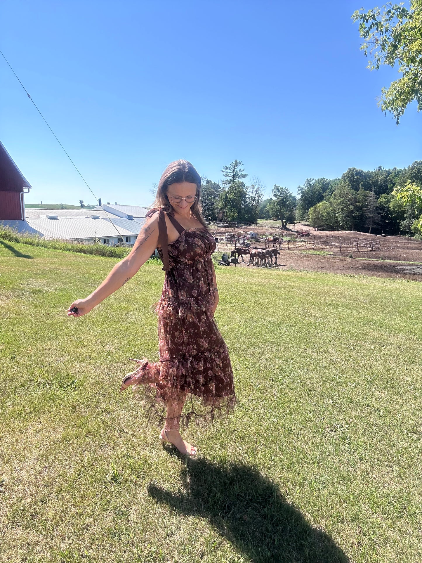Floral Chiffon Tie Strap Dress