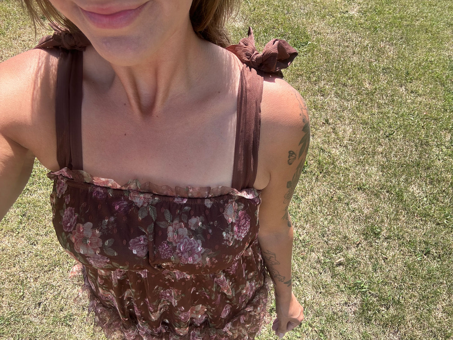 Floral Chiffon Tie Strap Dress