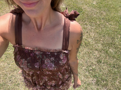 Floral Chiffon Tie Strap Dress