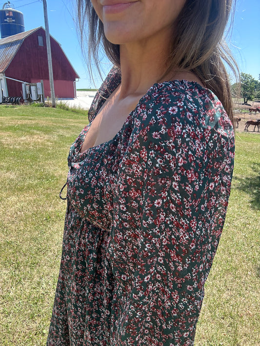 Boho Floral Sweetheart Dress