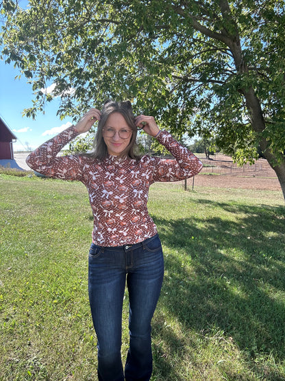 Bow Game Day Mesh Long Sleeve