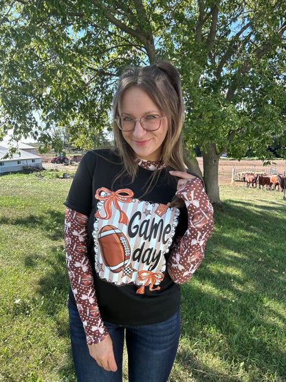 Bow Game Day Mesh Long Sleeve