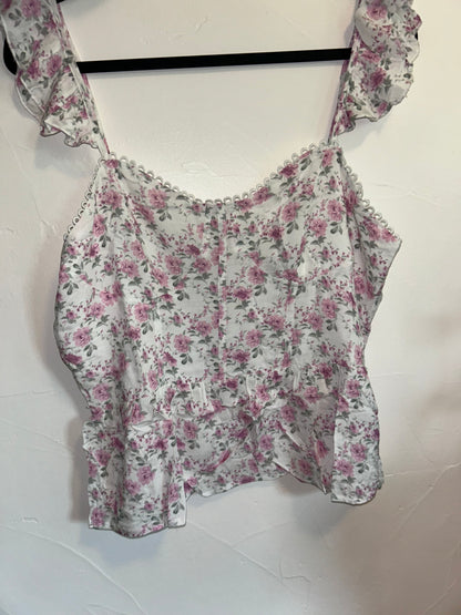 Floral Flutter Tank Top