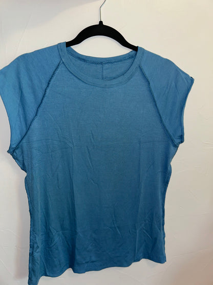 Crewneck T Shirt - Peacock Blue