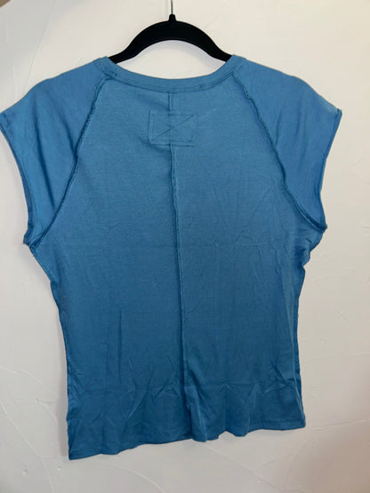 Crewneck T Shirt - Peacock Blue