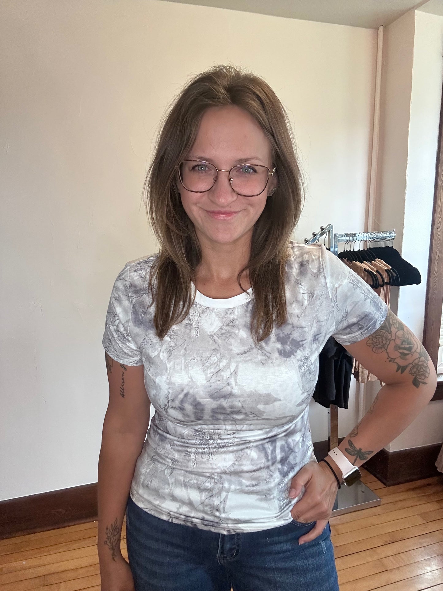 Abstract Woodland T Shirt - Gray