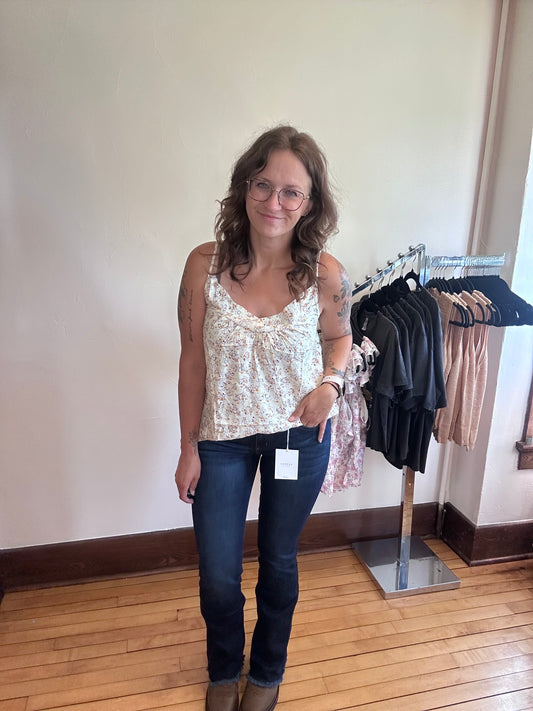 Boho Floral Tank Top - Apricot