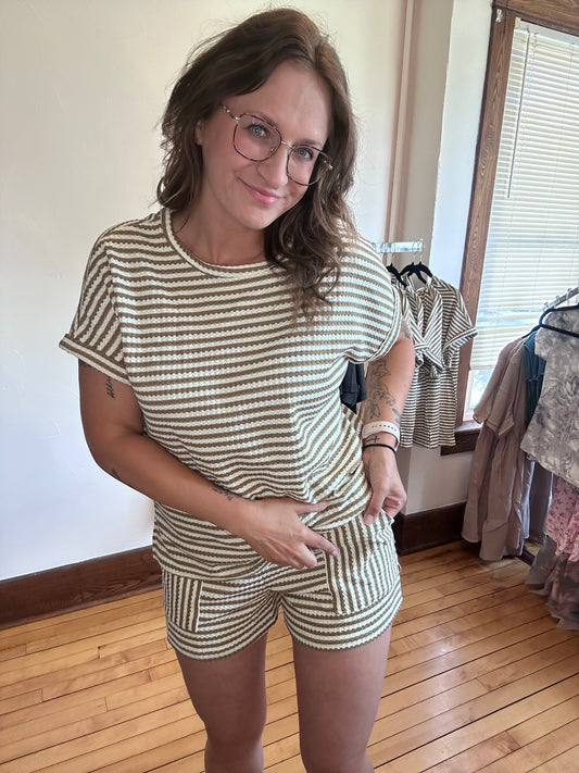 Striped Textured 2pc Set