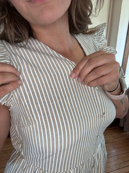 Flutter Sleeve Buttoned Dress