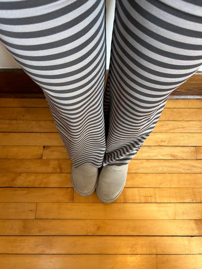 Charcoal Taupe Striped Lounge Pants